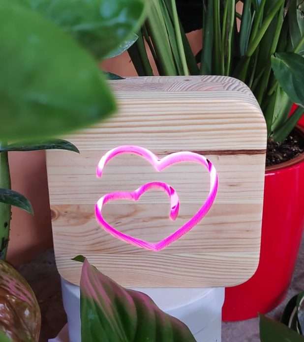 מנורת לד לב בתוך לב♥